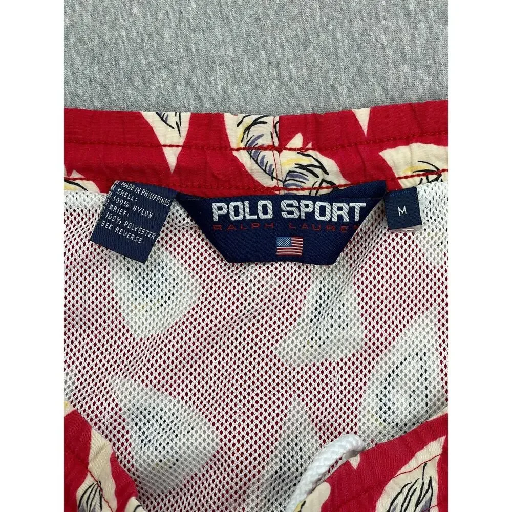 Polo Sport Ralph Lauren Swim Trunks Mens Medium Sailboat Mesh Lined 4